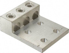 Thomas & Betts - 4 AWG Noninsulated Compression Connection Rectangle Ring Terminal - 1/2" Stud, 4-11/16" OAL x 3-3/4" Wide, Tin Plated Aluminum Contact - Strong Tooling