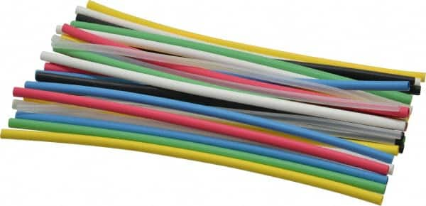 3M - 6" Long, 2:1, Polyolefin Heat Shrink Electrical Tubing - Black, Blue, Clear, Green, Red, White, Yellow - Strong Tooling