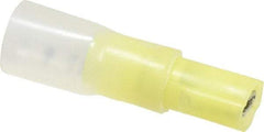 3M - 12 to 10 AWG, Nylon Heat Shrink, Fully Insulated, Female Wire Disconnect - 1/4 Inch Wide Tab, Yellow - Strong Tooling