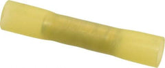 3M - 12 to 10 AWG Compatible, Heat Shrink & Nylon Fully Insulated, Crimp-On Butt Splice Terminal - 2 Wire Entries, 1-1/2" OAL, Yellow - Strong Tooling