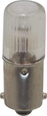 Value Collection - 0.07 Watt, Incandescent Miniature & Specialty T3-1/4 Lamp - Miniature Bayonet Base, 0.01 to 0.999 Equivalent Range, Warm (1,000 to 3,000), Dimmable, 1-1/4" OAL - Strong Tooling