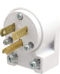 Leviton - 125 VAC, 15 Amp, 5-15P NEMA, Angled, Self Grounding, Residential Grade Plug - 2 Pole, 3 Wire, 1 Phase, PVC, White - Strong Tooling