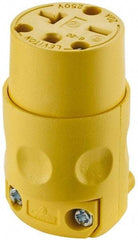 Leviton - 250 VAC, 20 Amp, 6-20R NEMA, Straight, Self Grounding, Commercial Grade Connector - 2 Pole, 3 Wire, 3 Phase, PVC, Yellow - Strong Tooling