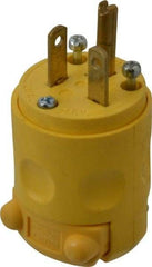 Leviton - 250 VAC, 20 Amp, 6-20P NEMA, Angled, Self Grounding, Commercial Grade Plug - 2 Pole, 3 Wire, 3 Phase, PVC, Yellow - Strong Tooling