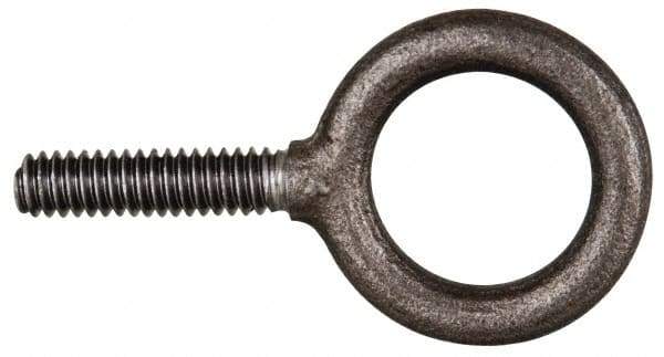 Gibraltar - 815 Lb Capacity, Steel, M7x1.00 Thread, Fixed Lifting Eye Bolt - Fully Threaded, 14mm Shank, 15mm Thread Length, Shoulder - Strong Tooling