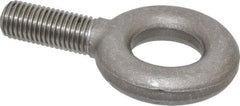 Gibraltar - 9,000 Lb Capacity, Steel, 1-8 Thread, Fixed Lifting Eye Bolt - Fully Threaded, 2-1/2" Shank, 2-1/2" Thread Length, No Shoulder - Strong Tooling