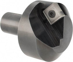 Cutting Tool Technologies - 100° Included Angle, 1.9" Max Cut Diam, 1.9mm Body Diam, 3/4" Shank Diam, 2-3/8" OAL, Indexable Countersink - 0.27" LOC, Square Insert, SNMG 432 Insert Style, Negative Rake, Series NC - Strong Tooling