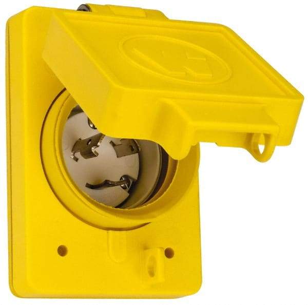 Value Collection - 250 VAC, 20 Amp, L6-20P NEMA, Ungrounded Receptacle - 2 Poles, 3 Wire, Male End, Yellow - Strong Tooling