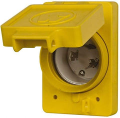 Value Collection - 125 VAC, 30 Amp, L5-30P NEMA, Self Grounding Receptacle - 2 Poles, 3 Wire, Male End, Yellow - Strong Tooling