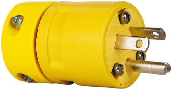 Value Collection - 347/600 VAC, 20 Amp, L23-20 NEMA, Straight, Ungrounded, Industrial Grade Plug - 4 Pole, 5 Wire, Rubber, Yellow - Strong Tooling