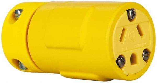 Value Collection - 277 VAC, 15 Amp, 7-15 NEMA, Straight, Ungrounded, Industrial Grade Connector - 2 Pole, 3 Wire, Rubber, Yellow - Strong Tooling