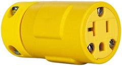 Value Collection - 125 VAC, 20 Amp, 5-20 NEMA, Straight, Ungrounded, Industrial Grade Connector - 2 Pole, 3 Wire, 1 Phase, Rubber, Yellow - Strong Tooling