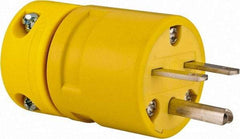 Value Collection - 250 VAC, 15 Amp, 6-16 NEMA, Straight, Ungrounded, Industrial Grade Plug - 2 Pole, 3 Wire, 1 Phase, Rubber, Yellow - Strong Tooling