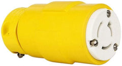 Value Collection - 125/250 VAC, 20 Amp, NonNEMA, Straight, Ungrounded, Industrial Grade Connector - 3 Pole, 3 Wire, 1 Phase, Rubber, Yellow - Strong Tooling