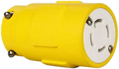 Value Collection - 125/250 VAC, 30 Amp, NonNEMA, Straight, Ungrounded, Industrial Grade Connector - 4 Pole, 4 Wire, 1 Phase, Rubber, Yellow - Strong Tooling