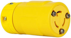 Value Collection - 125 VAC, 15 Amp, L5-15 NEMA, Straight, Ungrounded, Industrial Grade Connector - 2 Pole, 3 Wire, 1 Phase, Rubber, Yellow - Strong Tooling