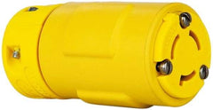 Value Collection - 250 VAC, 15 Amp, L6-15 NEMA, Straight, Ungrounded, Industrial Grade Connector - 2 Pole, 3 Wire, 1 Phase, Rubber, Yellow - Strong Tooling