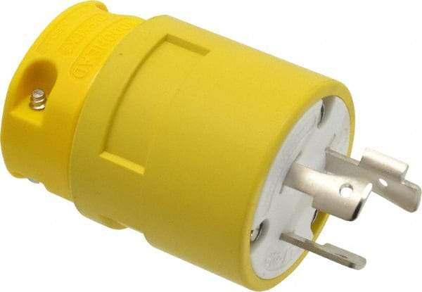 Value Collection - 277 VAC, 20 Amp, L7-20 NEMA, Straight, Ungrounded, Industrial Grade Plug - 2 Pole, 3 Wire, 1 Phase, Rubber, Yellow - Strong Tooling