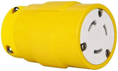 Value Collection - 125 VAC, 30 Amp, L5-30 NEMA, Straight, Ungrounded, Industrial Grade Connector - 2 Pole, 3 Wire, 1 Phase, Rubber, Yellow - Strong Tooling