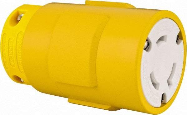 Value Collection - 277 VAC, 30 Amp, L7-30 NEMA, Straight, Ungrounded, Industrial Grade Connector - 2 Pole, 3 Wire, 1 Phase, Rubber, Yellow - Strong Tooling