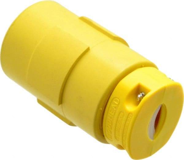 Value Collection - 250 VAC, 20 Amp, L15-20 NEMA, Straight, Ungrounded, Industrial Grade Connector - 3 Pole, 4 Wire, 1 Phase, Rubber, Yellow - Strong Tooling