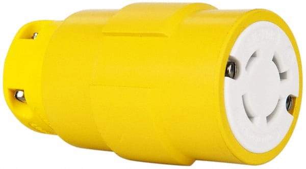 Value Collection - 480 VAC, 20 Amp, L16-20 NEMA, Straight, Ungrounded, Industrial Grade Connector - 3 Pole, 4 Wire, 3 Phase, Rubber, Yellow - Strong Tooling