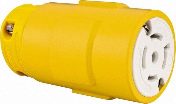 Value Collection - 277/480 VAC, 20 Amp, L22-20 NEMA, Straight, Self Grounding, Industrial Grade Connector - 4 Pole, 5 Wire, 3 Phase, Rubber, Yellow - Strong Tooling