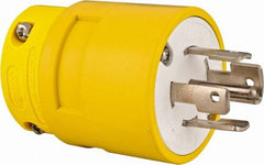 Value Collection - 120/208 VAC, 30 Amp, L21-30 NEMA, Straight, Ungrounded, Industrial Grade Plug - 4 Pole, 5 Wire, 3 Phase, Rubber, Yellow - Strong Tooling