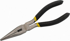 Stanley - 6-3/4" OAL, 2-3/16" Jaw Length x 25/32" Jaw Width, Long Nose Side Cutting Needle Nose Pliers - Serrated Jaw, Cushion Grip Handles - Strong Tooling