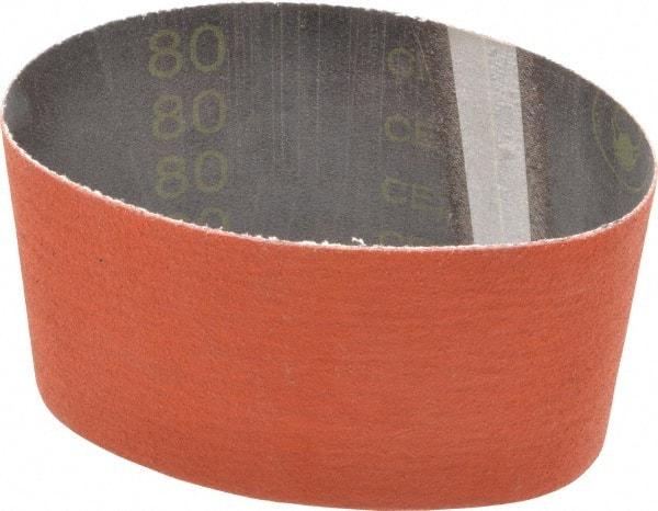 3M - 3-1/2" Wide x 15-1/2" OAL, 80 Grit, Ceramic Abrasive Belt - Ceramic, Medium, Coated, YF Weighted Cloth Backing, Wet/Dry, Series 777F - Strong Tooling