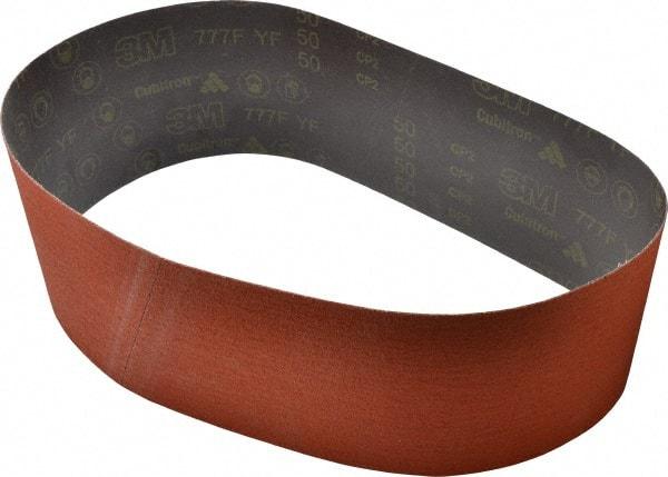 3M - 6" Wide x 48" OAL, 50 Grit, Ceramic Abrasive Belt - Ceramic, Coarse, Coated, YF Weighted Cloth Backing, Wet/Dry, Series 777F - Strong Tooling