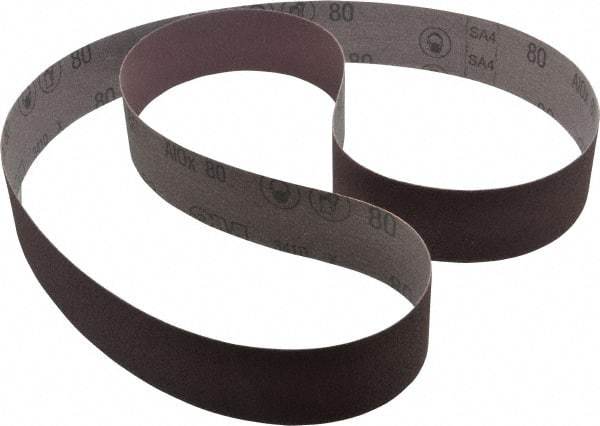3M - 2" Wide x 72" OAL, 80 Grit, Aluminum Oxide Abrasive Belt - Aluminum Oxide, Medium, Coated, X Weighted Cloth Backing, Series 241D - Strong Tooling