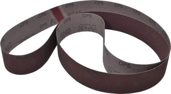 3M - 2" Wide x 72" OAL, 240 Grit, Aluminum Oxide Abrasive Belt - Aluminum Oxide, Very Fine, Coated, X Weighted Cloth Backing, Series 241D - Strong Tooling