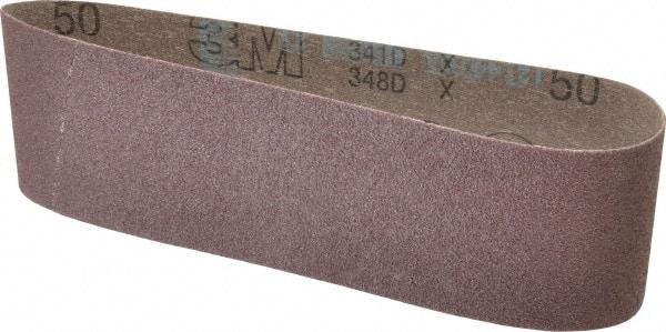 3M - 3" Wide x 21" OAL, 50 Grit, Aluminum Oxide Abrasive Belt - Aluminum Oxide, Coarse, Coated, X Weighted Cloth Backing, Series 341D - Strong Tooling