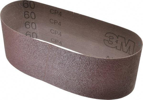 3M - 3" Wide x 21" OAL, 60 Grit, Aluminum Oxide Abrasive Belt - Aluminum Oxide, Medium, Coated, X Weighted Cloth Backing, Series 340D - Strong Tooling