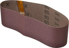 3M - 3" Wide x 24" OAL, 80 Grit, Aluminum Oxide Abrasive Belt - Aluminum Oxide, Medium, Coated, X Weighted Cloth Backing, Series 340D - Strong Tooling