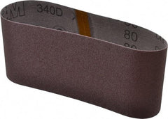 3M - 4" Wide x 21-3/4" OAL, 80 Grit, Aluminum Oxide Abrasive Belt - Aluminum Oxide, Medium, Coated, X Weighted Cloth Backing, Series 240D - Strong Tooling