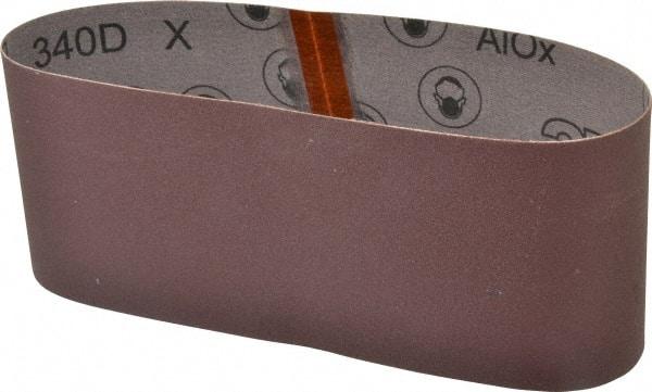 3M - 4" Wide x 24" OAL, 120 Grit, Aluminum Oxide Abrasive Belt - Aluminum Oxide, Fine, Coated, X Weighted Cloth Backing, Series 240D - Strong Tooling