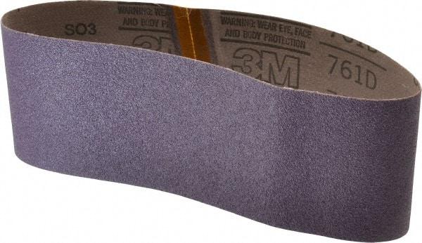 3M - 4" Wide x 24" OAL, 60 Grit, Ceramic Abrasive Belt - Ceramic, Medium, Coated, Y Weighted Cloth Backing, Series 761D - Strong Tooling