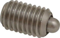 Gibraltar - 1/2-13, 3/4" Thread Length, 0.151" Plunger Projection, Stainless Steel Threaded Spring Plunger - 1/4" Max Plunger Diam, 0.75" Plunger Length, 5 Lb Init End Force, 28.5 Lb Final End Force - Strong Tooling