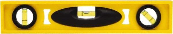 Stanley - 12" Long 3 Vial I-Beam Level - ABS Plastic, Yellow, 1 45°, 1 Level & 1 Plumb Vials - Strong Tooling