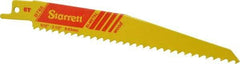 Starrett - 6" Long x 3/4" Thick, Bi-Metal Reciprocating Saw Blade - Tapered Profile, 6 TPI, Toothed Edge, Universal Shank - Strong Tooling