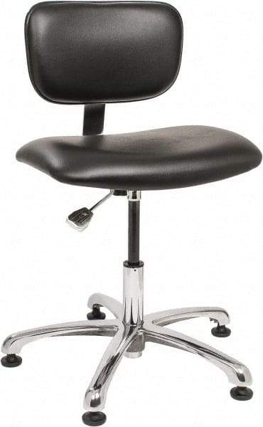 Bevco - Clean Room Swivel Chair - 20" Wide x 17" Deep, Vinyl Seat, Black - Strong Tooling