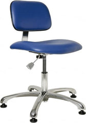 Bevco - Clean Room Swivel Chair - 20" Wide x 17-1/4" Deep, Vinyl Seat, Blue - Strong Tooling