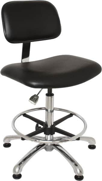 Bevco - Clean Room Swivel Chair - 20" Wide x 17-1/4" Deep, Vinyl Seat, Black - Strong Tooling