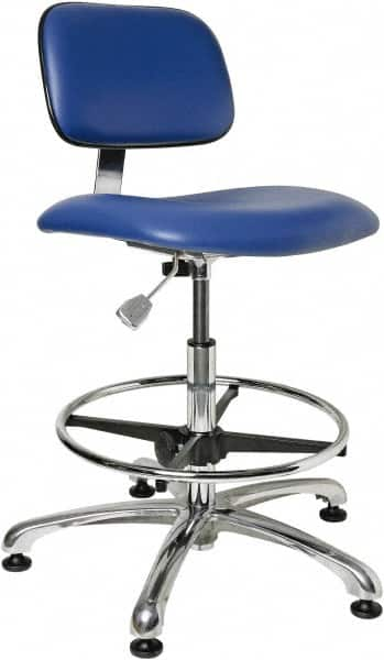 Bevco - Clean Room Swivel Chair - 20" Wide x 17" Deep, Vinyl Seat, Blue - Strong Tooling