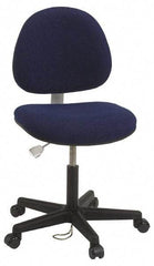 Bevco - ESD Swivel Chair with Back Rest - 18" Wide x 18" Deep, Conductive Cloth Seat, Navy Blue - Strong Tooling