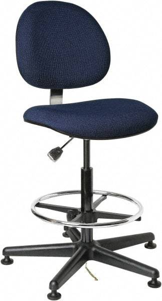 Bevco - ESD Swivel Stool - 18" Wide x 18" Deep, Conductive Cloth Seat, Navy Blue - Strong Tooling