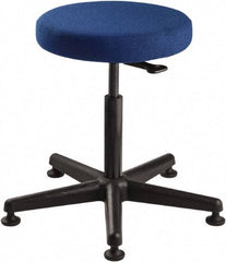 Bevco - 15" Wide x 15" Deep x 24 to 34" High, Reinforced Plastic Base, Adjustable Seat Stool - Fabric Seat, Blue - Strong Tooling