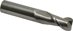 Corner Radius End Mill: 5/8″ Dia, 1-1/4″ LOC, 0.09″ Radius, 2 Flutes, Solid Carbide 3-1/2″ OAL, 5/8″ Shank Dia, 40 ° Helix, Bright/Uncoated, Corner Radius End, Centercutting